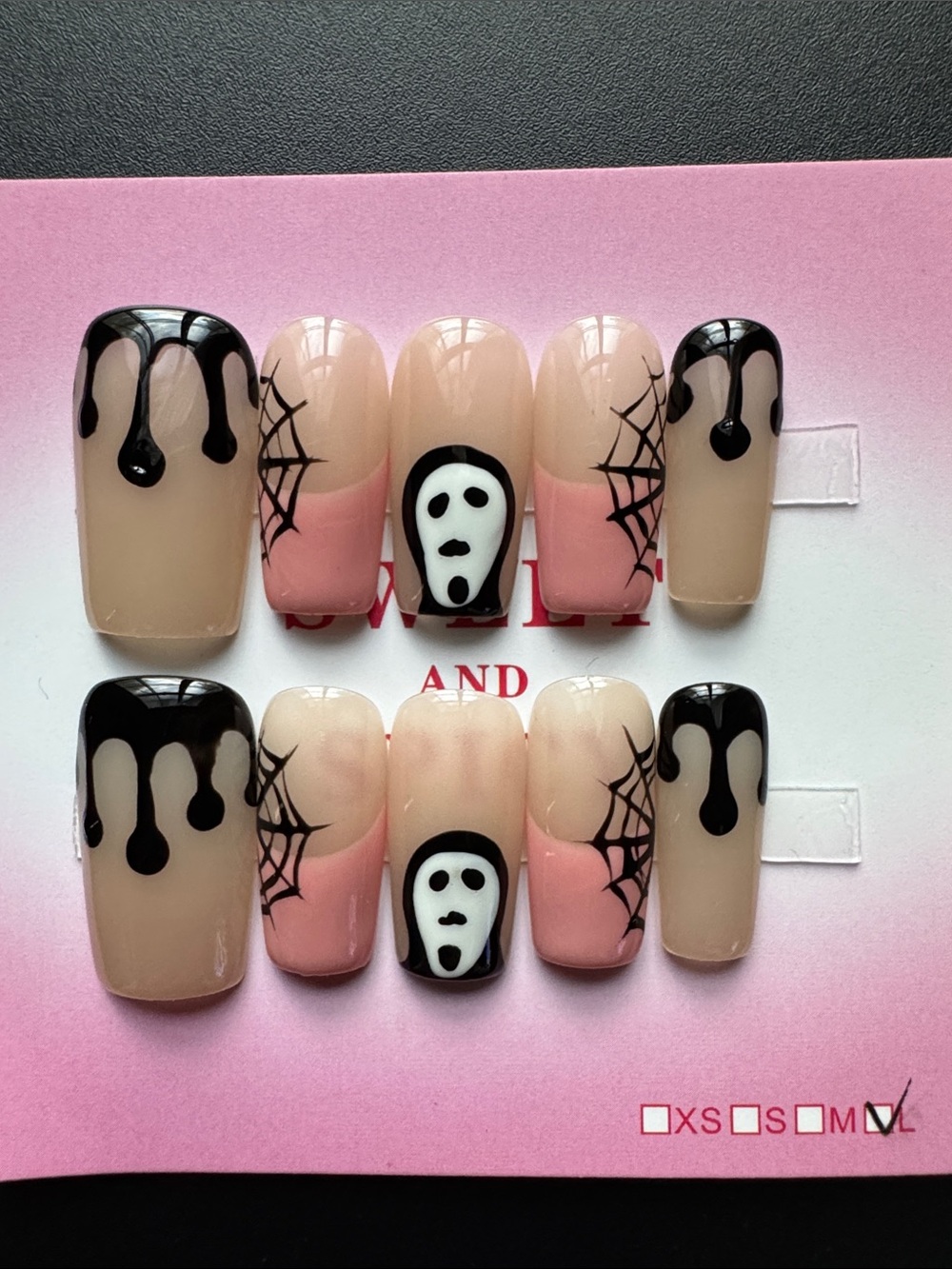 Ghost Face & Spiderweb Press-On Nails